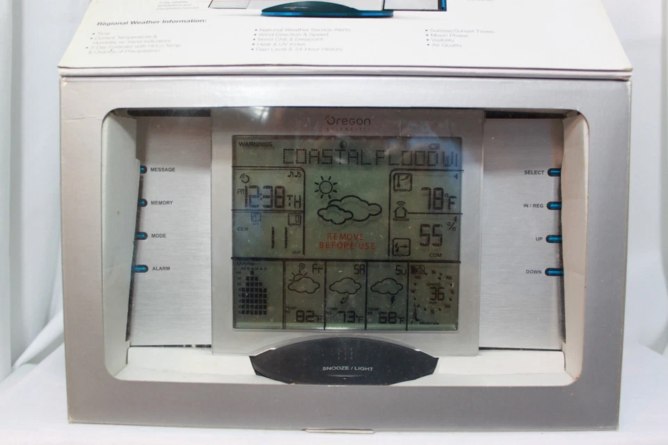 Oregon Scientific WMS801 Weather-Now Radio Weather Forecaster MSN Atomic clock - Image 3 of 4