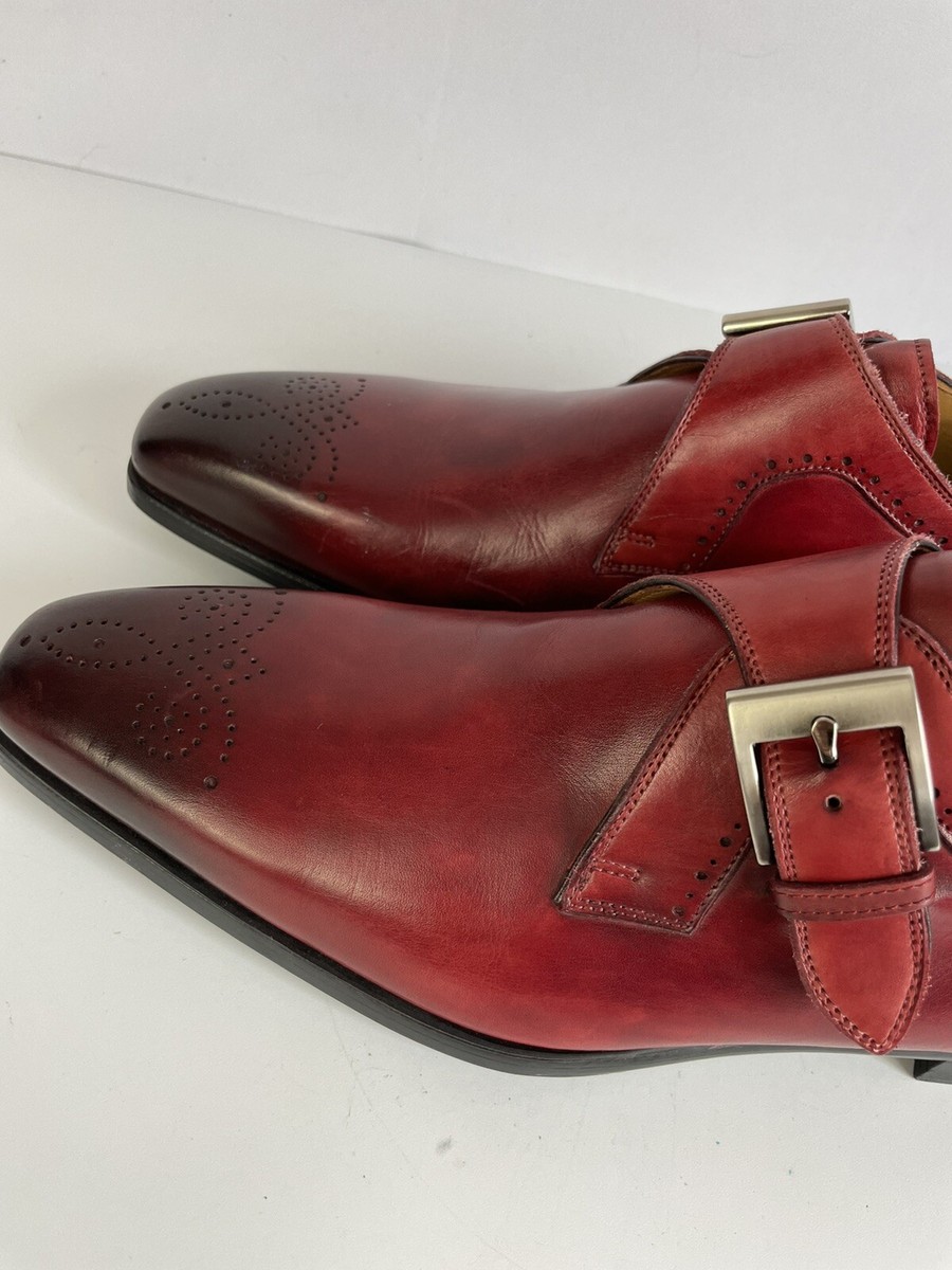 Magnanni Mens Red Leather Monk Strap Dress Shoes Size 8 M | eBay display picture 1