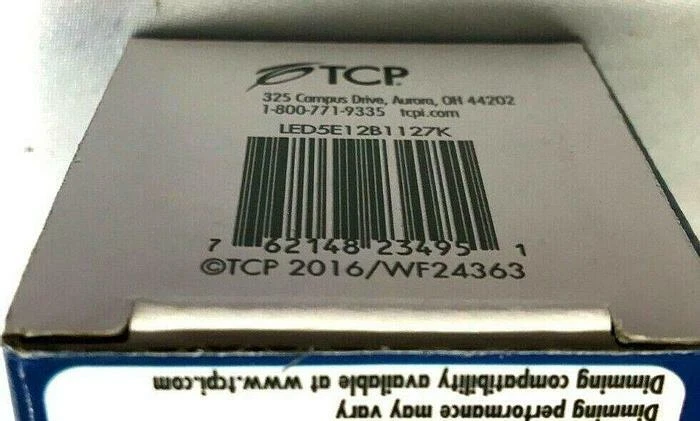 Elite TCP LED Light Bulb Lot of 24 Dimmable 5W 2700K 40W Replacement NIB - Image 4 of 4