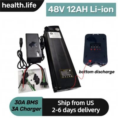 48V 12Ah EBIKE Battery Lithium Ion 30A BMS Electric Bicycle Vehicle Rechargeable