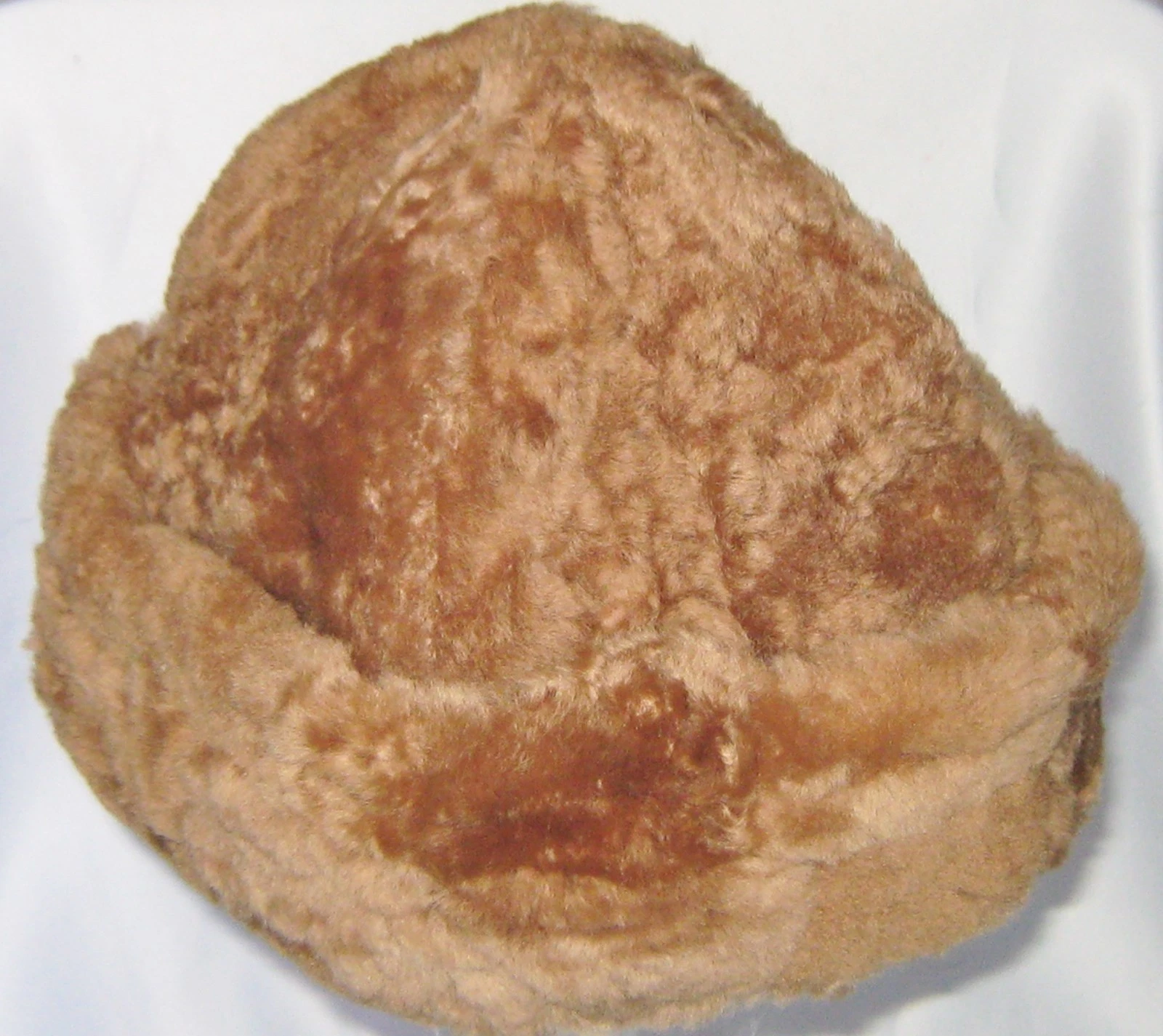 NEW!Brown Vintage Retro Round Sheepskin Shearling Fur Hat Real KATZ Leather warm