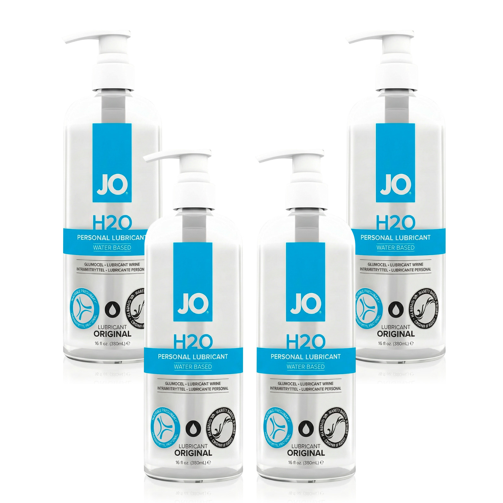 System Jo H2O Water Based Lubricant 16oz 4 Pack 64oz Total