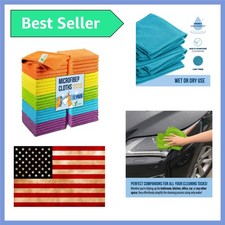 Luxury Edgeless Microfiber Cleaning Cloths 12 Pack - 11.5" x 11.5" Multicolor
