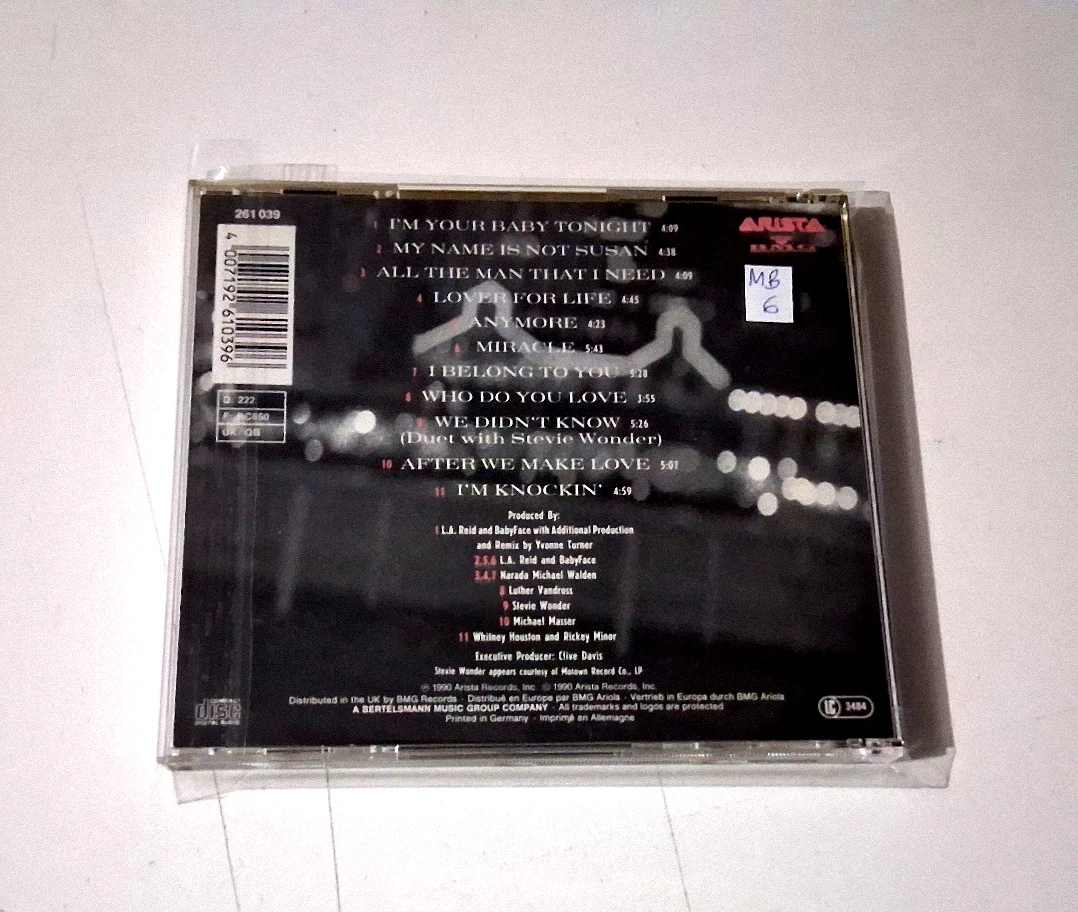 WHITNEY HOUSTON "I'M YOUR BABY TONIGHT" CD 11 TRACKS