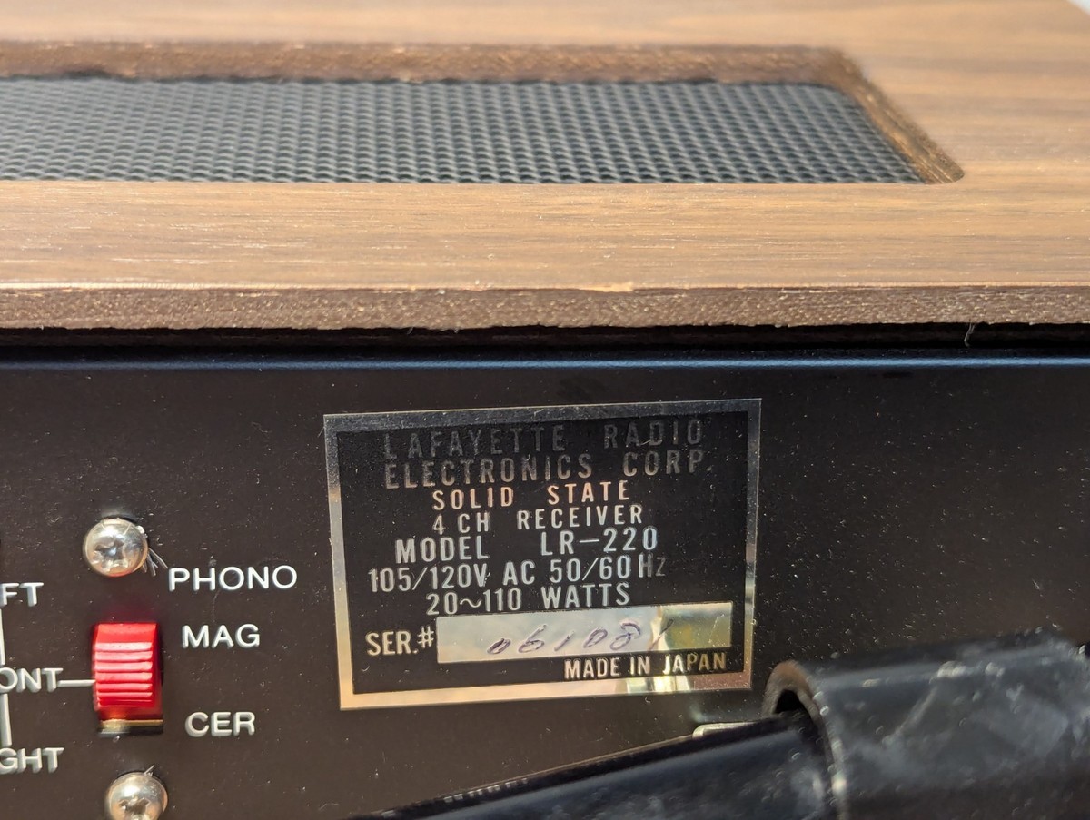 Lafayette LR-220 4 Channel Stereo Receiver | eBay