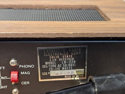 Lafayette LR-220 4 Channel Stereo Receiver | eBay