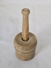 Vintage Mini Wooden Butter Mold Cookie Stamp 4&rdquo; Germany