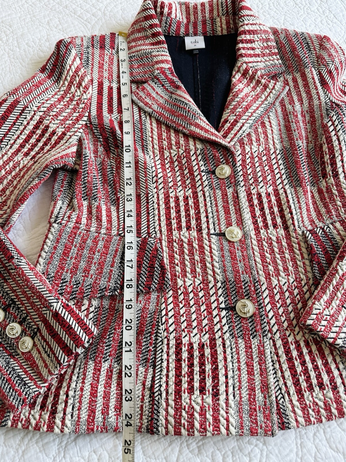 Cabi Patchwork Blazer Jacket #6028 Red White Blue… - image 10