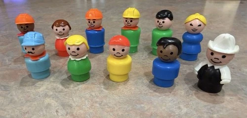 Vintage Fisher Price 11 Little People Figures Lot Mixed People Workers