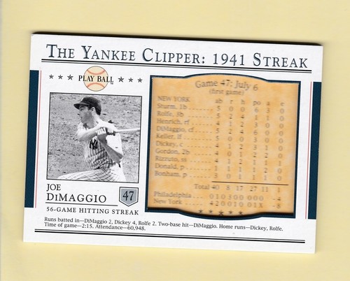Joe DiMaggio #S47 2003 Upper Deck Play Ball Yankee Clipper card
