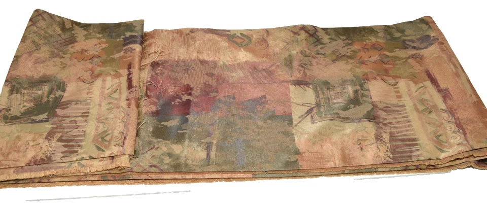 Vintage Abstract Muted Floral Design Multicolor Upholstery Fabric 44" x 5 yds - Image 3 of 3