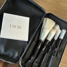 Dior Backstage 5-Piece Makeup Brush Set w/ Black Zipper Case Makeup Bag