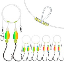 Dovesun Pompano Rigs for Surf Fishing 2/0 Hook, Bullet Float 2colors 4PCS