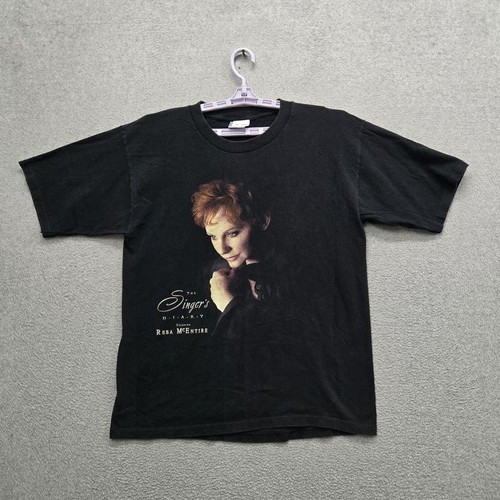 VINTAGE Reba McEntire Men Shirt L Concert Singers Diary Single Stitch 90s USA