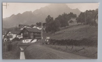 Pilatus Luzern Schweiz 1954  - Ortschaft Bahnübergang - Altes Foto 1950er