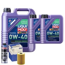 Motoröl 0W40 LIQUI MOLY Synthoil Energy 7L+MAHLE Ölfilter +Spülung