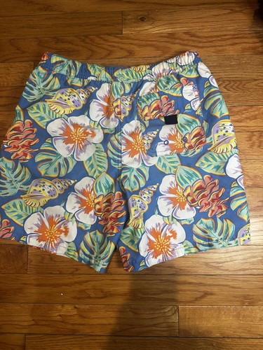 Vineyard Vines Boys Swim Trunks Med 12-14 Floral Tropical Lined Elastic Waist - Picture 3 of 7