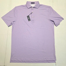 New TURTLESON Chris Performance Polo Shirt Men's MEDIUM M Thistle Purple CHECK