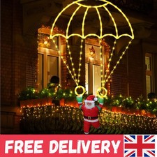 Unique 2.8ft LED Parachute Lights - Indoor & Outdoor Christmas Decor with Santa