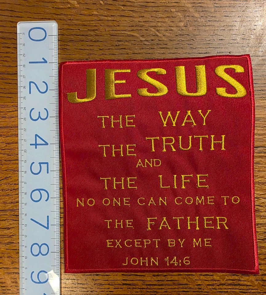 JOHN 14:6 LGE PATCH embroidered JESUS BIBLE VERSE RELIGIOUS SEW-ON~7" W x 8.75"L - Image 3 of 4