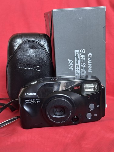 Canon Sure Shot Zoom Caption 35mm Film Point & Shoot Camera Black Tested - Picture 2 of 12