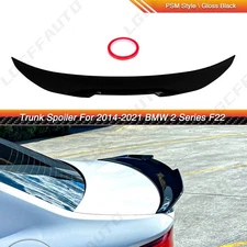 Gloss Black Rear Trunk Spoiler Lip PSM Style For BMW 14-21 F22 F87 M2 228i M235i