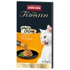 ANIMONDA Vom Feinsten Snack Cream Huhn Katzengras cremiger Snack Katzen 6x15g