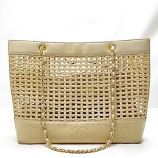 Borsa a tracolla Chanel beige paglia 2289405