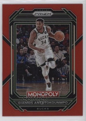 2022-23 Panini Prizm Monopoly Red Prizm 46/99 Giannis Antetokounmpo #49 1u6