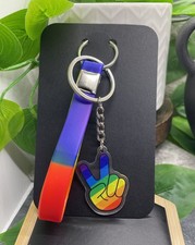 4" Silver-Tone Silicone Pride 2 in 1 Keychain Purse Backpack New Free Ship B7859