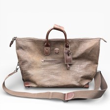 Borsone Bric's Milano Safari marrone croc pelle goffrata bordo Weekender Italia