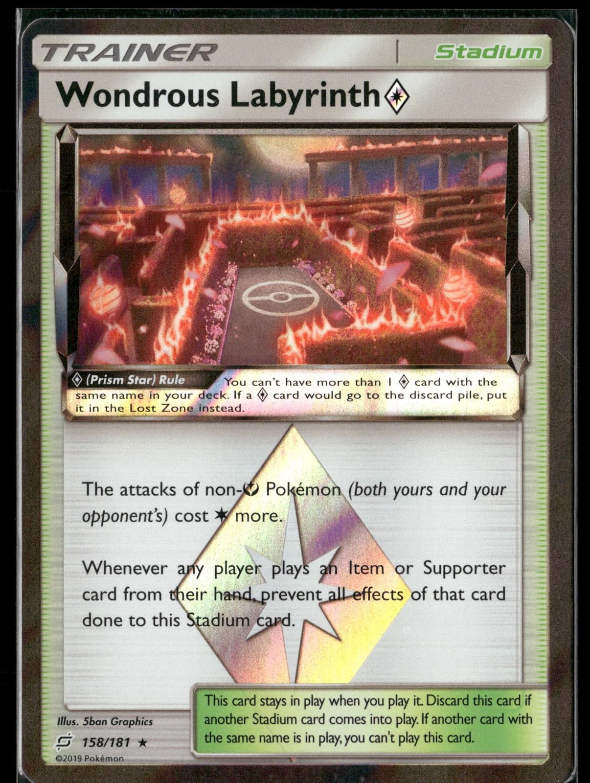 Wondrous Labyrinth ◇ 158/181 Prism Star Rare Team Up Pokemon Holo Lightly Played
