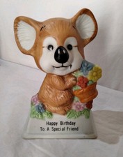 Vintage Russ Berrie KOALA BEAR Happy Birthday 809 EUC 1979