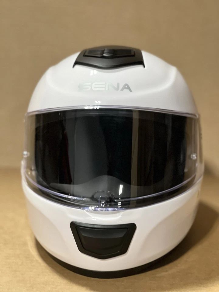 Casco de motocicleta L (grande) Sena Momentum blanco brillante Bluetooth Foto 2 de 4