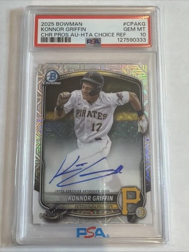 2025 Bowman Chrome HTA Choice Mojo Refractor Konnor Griffin Auto 4/150 SP PSA 10
