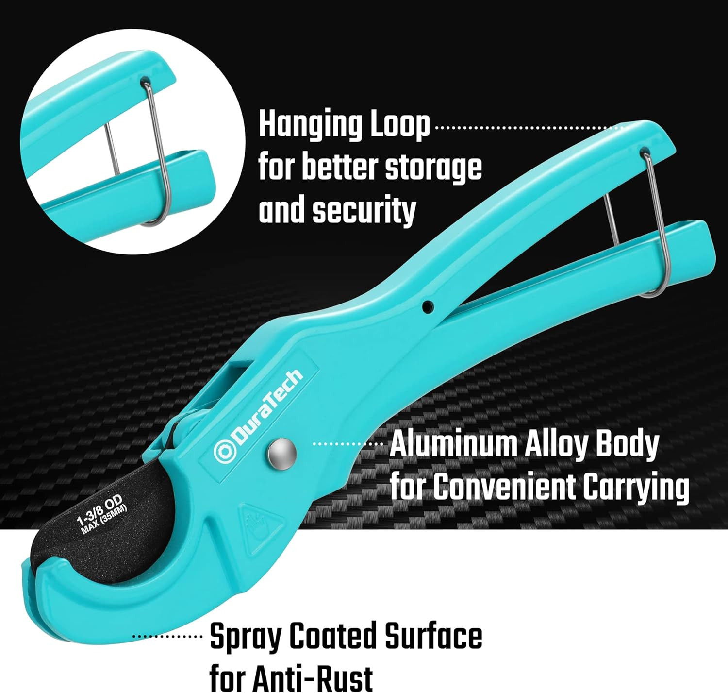 Ratchet Pipe Cutter 1/8–1 Inch PTFE Coated Tubing Cutter for PEX Hose