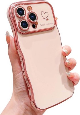iPhone 13 Pro Max Case for Women Girls, Luxury Cute Wave Frame Slim Fit Cover Pi