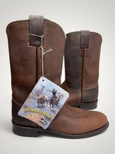 Justin Leather Roper Women's 6.5 B Western Cowboy Boots USA Made Vintage NEW