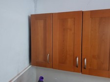 brown shaker kitche  cabinet units