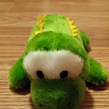 Green/White/Yellow Alligator Plush Stuffed Animal, Small 6-14 in , Soft