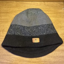 Turtle Fur Fleece Lined Winter Beanie Hat - Gray Striped Unisex - 82583