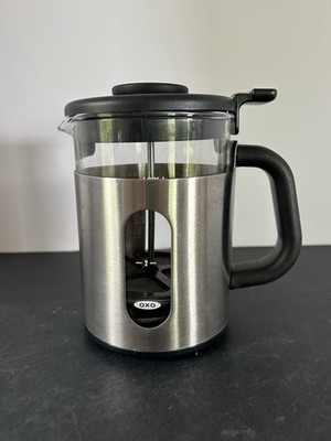 OXO 4 Cup French Press Coffee Maker w/ Grounds Lifter Keeper Stainless/Glass