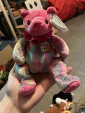 Ty Beanie Babies Osito Bear Pastel Tie-Dye Plush 1999 MPN 4214 