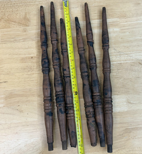 Vintage WOODEN SPINDLES BALUSTERS Salvage Stair Parts Turned Milled Wood Posts
