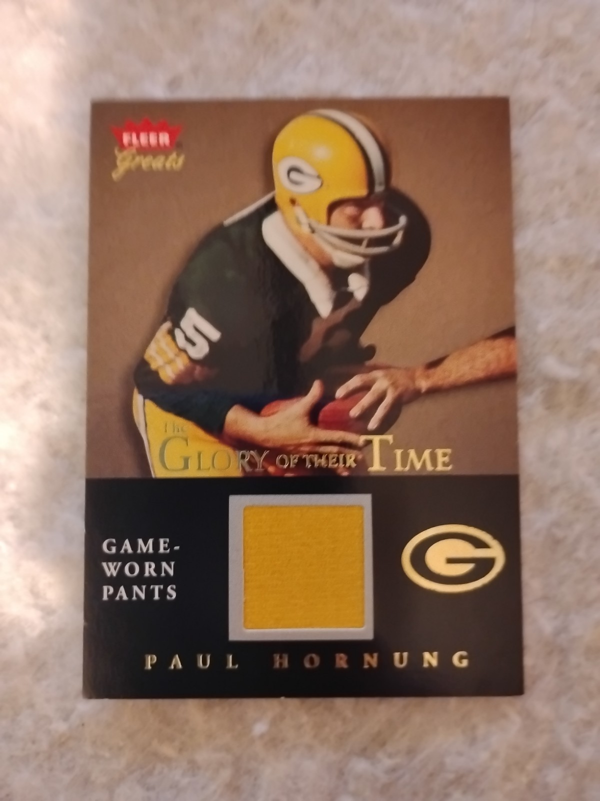 2004 Fleer Greats The Glory of their Time Gold Jersey Paul Hornung HOF 11nq
