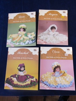 Lot Of 4 Dumplin Designs Bed Dolls & Sweet Dreams Crochet Pattern Booklets C554