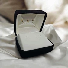 KAY Jewelers Velvet Earring Presentation Box & Dustbox (EMPTY)~NEW WHITE Insert