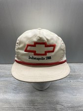 Vintage 1988 Chevy Indianapolis Strapback Trucker Hat White/Red Rope