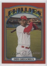 2021 Topps Heritage Chrome Red Refractor 114/372 Didi Gregorius #409 u0u