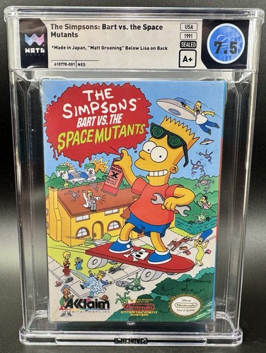 The Simpsons: Bart vs. the Space Mutants WATA 7.5 A+ Sealed Graded NES
